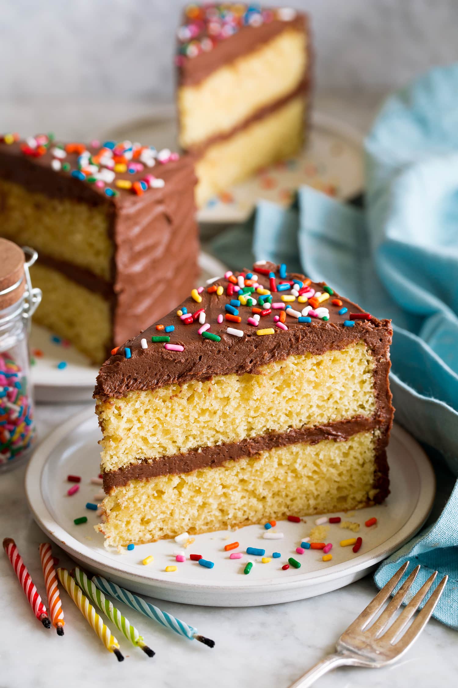 Simple Yellow Cake (+ Chocolate Buttercream Frosting!)