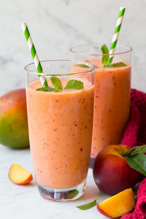 Wholesome Peach Smoothie {+ Mango and Strawberry}