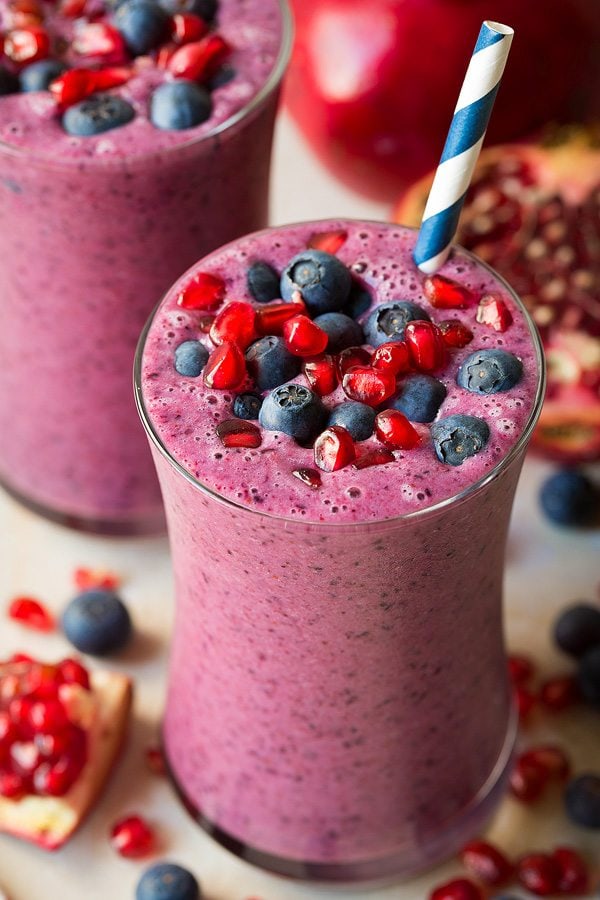 Wild Blueberry Pomegranate Smoothie – Cooking Elegant